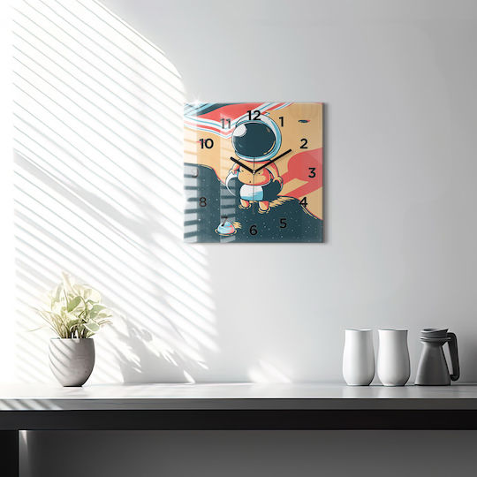 Tulup Kinder Wanduhren Thema Raum Glas 30x30cm
