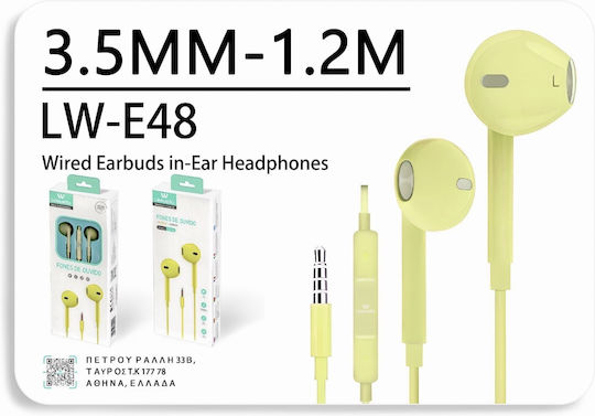 Leewello Lw-e48 Безжични Стерео с жак 3.5mm Жълт