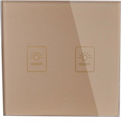 Techstar Tg02 Touch Switch Tempered Glass Modern Design Led Lighting 2 Phases Gold