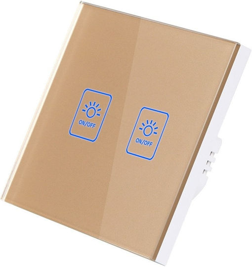 Techstar Tg02 Touch Switch Tempered Glass Modern Design Led Lighting 2 Phases Gold