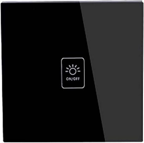 Techstar Tg02 Touch Switch Tempered Glass Modern Design Led Lighting Single Phase Black