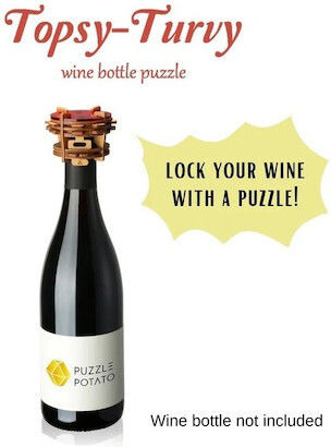 Puzzle Potato Construction & Building Toys Wooden Topsy-turvy Wine Bottle for Children 14+ Years