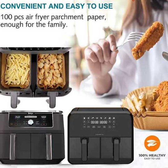Hârtie De Copt Antiaderentă Pentru Air Fryer 14x22cm 100 Bucăți