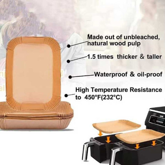 Hârtie De Copt Antiaderentă Pentru Air Fryer 14x22cm 100 Bucăți