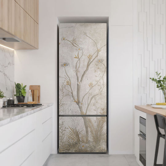 Magnetic Refrigerator Cover Kitchen Design Branches Flowers 70x190 Cm