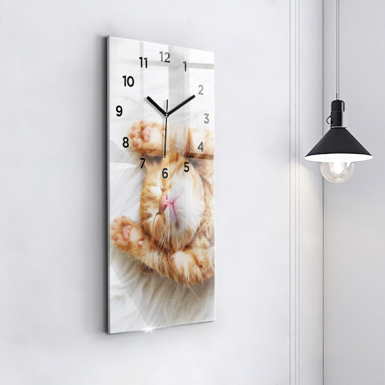 Tulup Тих режим Стенен часовник Стъкло Жълт 30x60см