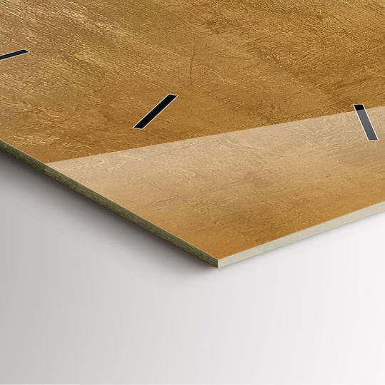Tulup Αθόρυβο Ρολόι Τοίχου Γυάλινο Κίτρινο 60x60cm