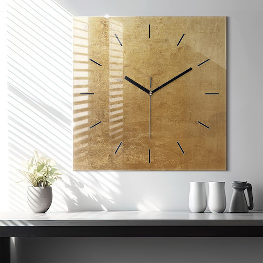 Tulup Leise Wanduhr Glas Gelb 60x60cm