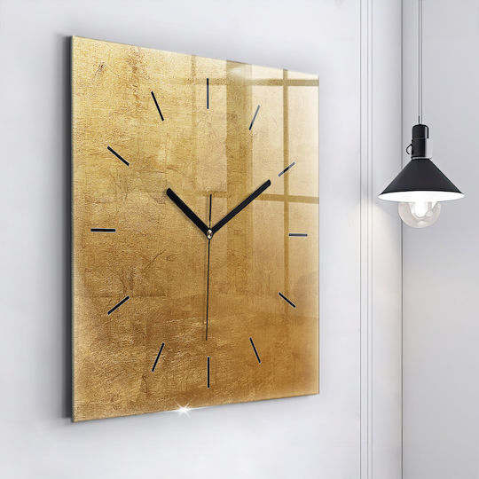 Tulup Leise Wanduhr Glas Gelb 60x60cm