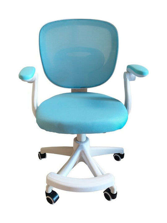 Desk Chair with Armrests Light Blue 47x56x80cm
