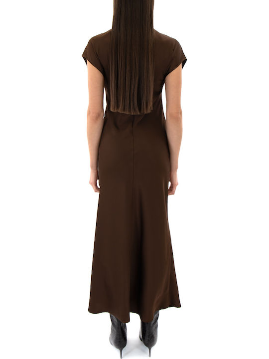 Zoya Rochie De Seară Maro Din Satin Zoya Rochie De Seară Maro Din Satin
