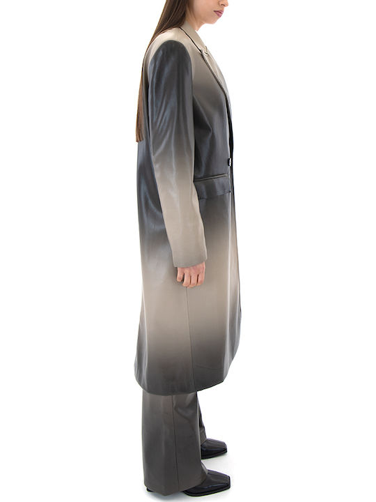 Leder Damen Beige Mantel