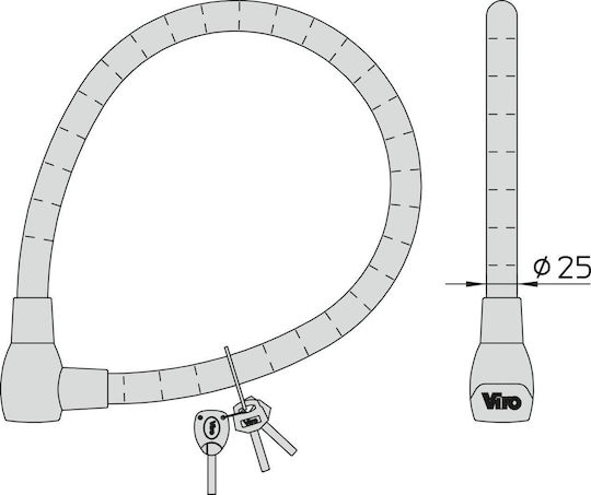 Viro 120cm Motorcycle Chain Lock Motorcycle Chain Lock in Black