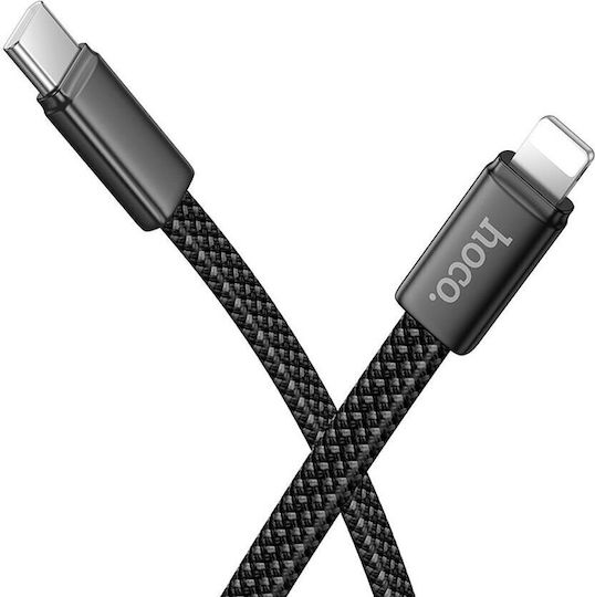 Hoco Равен USB 2.0 Кабел USB-C мъжки - USB-C мъжки 60W Черен 1м
