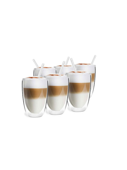 Vialli Design Amo Set of Glasses Coffee/Freddo / Water / Cocktail/Drinking made of Glass 350ml 6pcs
