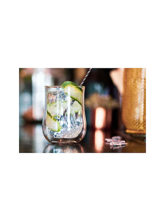 Vialli Design Diamante Σετ Ποτήρια Νερού / Καφέ/Freddo από Γυαλί 300ml 2τμχ