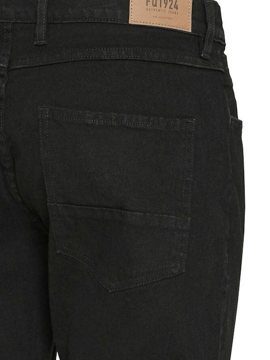 Men's Elastic Jeans Pants with Regular Straight Fit Black
