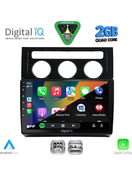 Digital IQ Sistem Audio Auto pentru Volkswagen Turul 2003-2010 cu Clima (Bluetooth/USB/WiFi/GPS/Apple-Carplay/Android-Auto) cu Ecran Tactil 10"