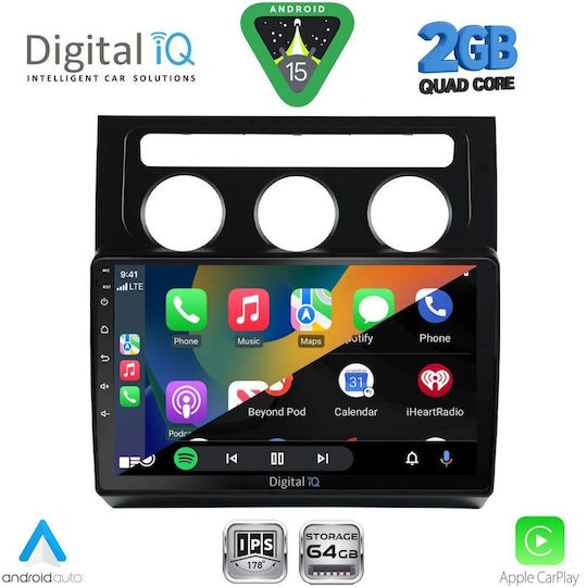 Digital IQ Автомобилна Аудио Система с Clima (Блутут/USB/WiFi/GPS/Apple-Carplay/Android-Auto) с Тъчскрийн 10"