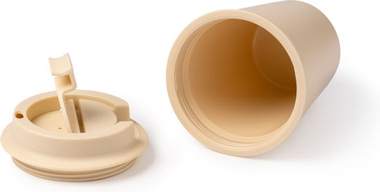 Oklan Mug Ceramic with Lid Beige 300ml