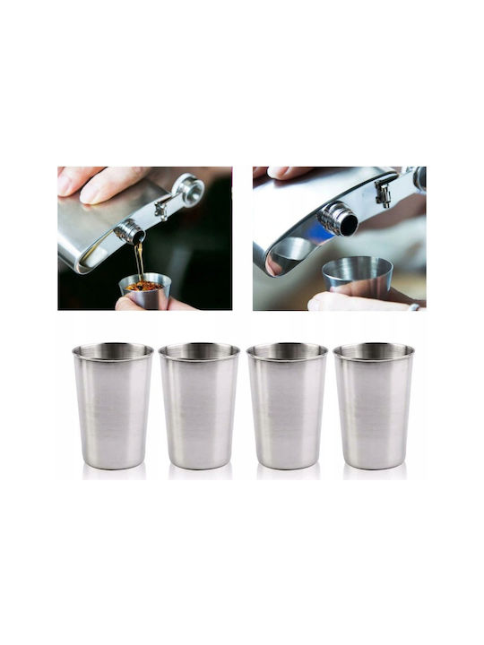 Pahare de shot din Oțel Inoxidabil în Culoarea Gri 30ml 6buc