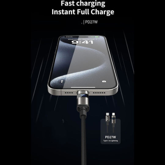 Recci LED USB-C to Lightning Cable 27W Black 1.5m (RS32CL)