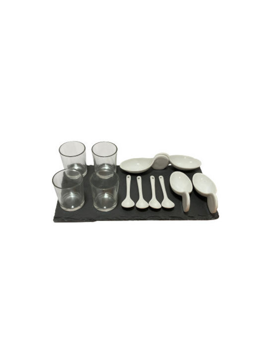 Excellent Houseware Bol de Servire pentru Sosuri Pătrat din Porțelan Alb 30x15cm