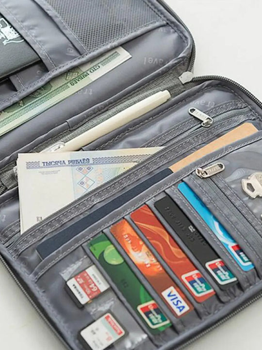 Roza Rfid Husă Pentru Pașaport și Carduri – Organizator De Călătorie Pentru Siguranță 21,5x12,5x2cm