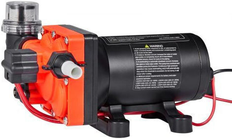 Water Pump Vevor RV 12V DC 6 GPM 22.7 L Min Diaphragm Self-Priming 4-Chamber Automatic Pressure Switch Maximum Pressure 70 PSI Custom RV Caravan Marine Yacht Car Wash