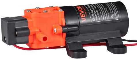 Water Pressure Pump Vevor 12V DC 1.2 GPM 4.5 L Min Diaphragm Self-Priming Water Pump 2 Chambers 2 Hose Clamps Maximum Pressure 80 PSI Quiet Operation RV Caravan Marine Garden Irrigation