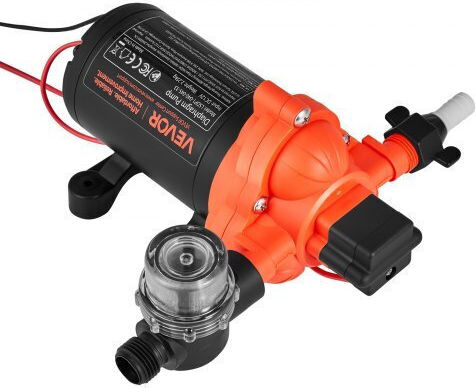 Water Pump Vevor RV 12V DC 4 GPM 15.1 L Min Diaphragm Self-Priming 3-Chamber Automatic Pressure Switch Maximum Pressure 40 PSI Custom RV Caravan Marine Yacht Car Wash