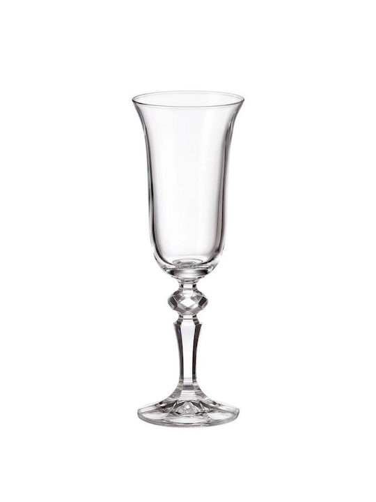 Crystal Bohemia Set of Glasses Champagne / Cocktail/Drinking / Liqueur/Ouzo made of Crystal Stemmed 150ml 6pcs