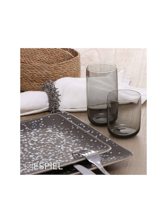 Pasabahce Set of Glasses Water made of Glass in Black Color 365ml 6pcs