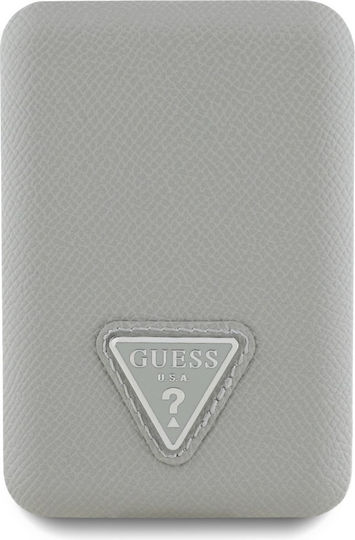 Guess Grained Triangle Logo MagSafe Power Bank 5000mAh 15W με Θύρα USB-C Power Delivery Γκρι