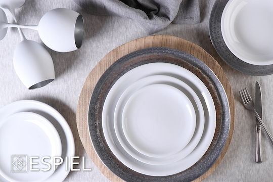 Silver Star Σετ Ποτήρια Κοκτέιλ Μεταλλικά Λευκό 6τμχ