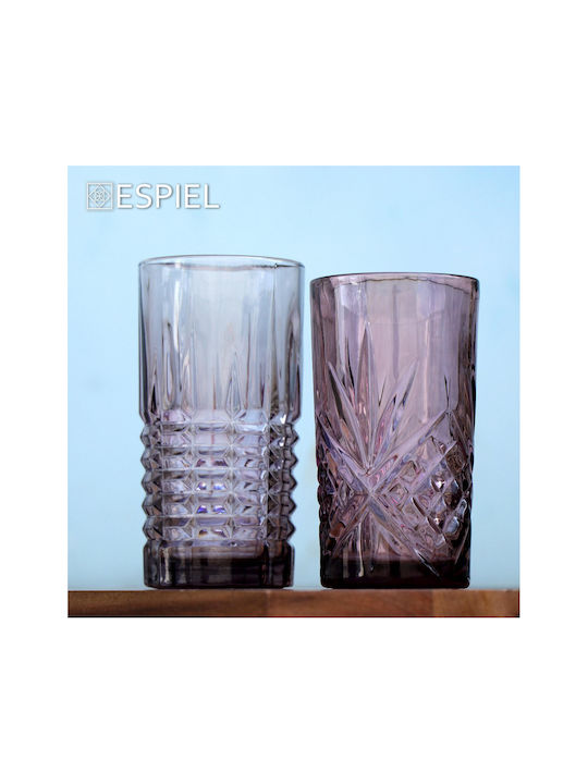 Stanley Set Gläser Wasser aus Glas in Lila Farbe 320ml 6Stück