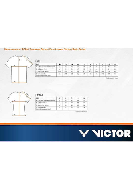Victor T-43100B Men's Blue Tennis Shirt