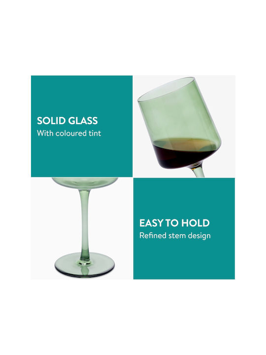 Navaris Set of Glasses White Wine / Cocktail/Drinking / Beer, μπίρας / Water made of Glass in Green Color 400ml 4pcs