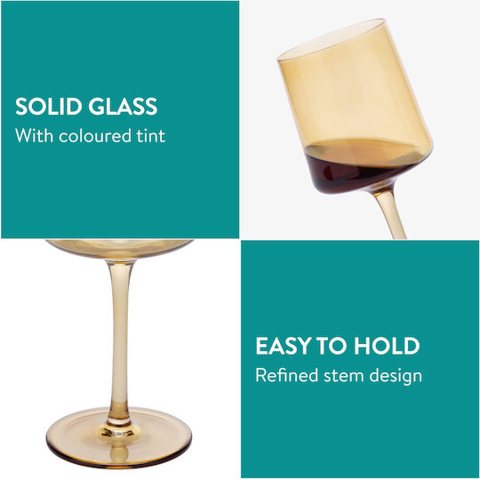 Navaris Set of Glasses Made of Glass in Gold Colour 400ml 4 Pieces