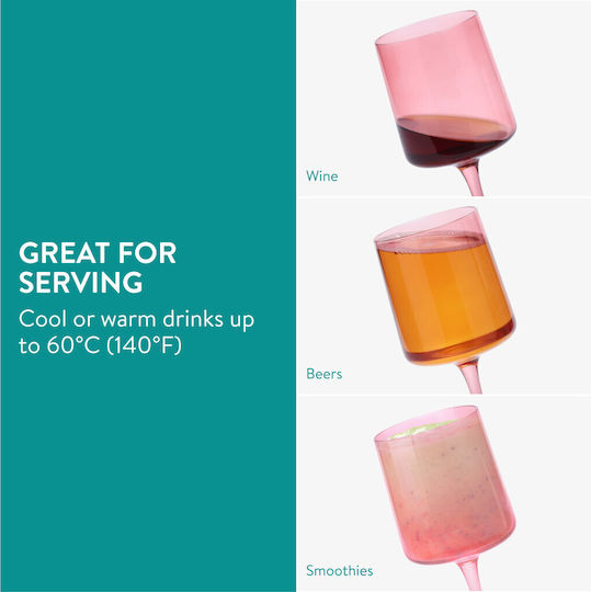 Navaris Set of Glasses White Wine / Cocktail/Drinking / Beer, μπίρας / Water made of Glass in Pink Color 400ml 4pcs
