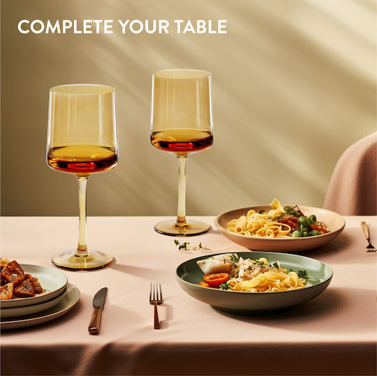 Navaris Set of Glasses Made of Glass in Gold Colour 400ml 4 Pieces