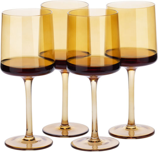 Navaris Set of Glasses Made of Glass in Gold Colour 400ml 4 Pieces
