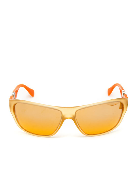 Police Men's Sunglasses with Orange Plastic Frame and Orange Lens