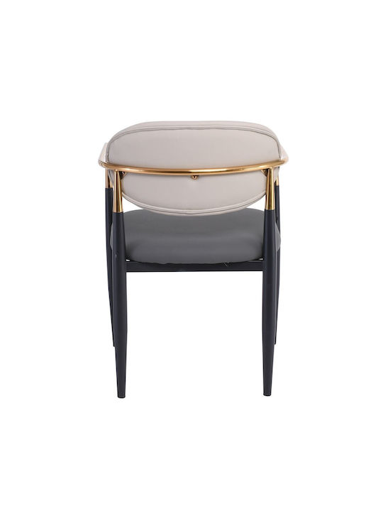 Olive Dining Room Metallic Armchair Light Grey-Dark Grey 53x53x80cm 2pcs