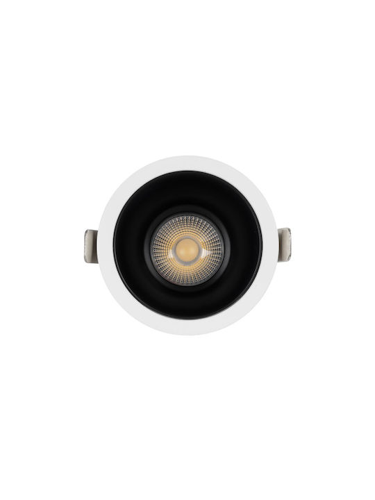 GloboStar Metallic Recessed Spot with Integrated LED and Natural White Light White 8x8cm. 1pcs