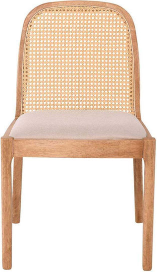Henley Dining Room Fabric Chair Natural, Sand Beige 50x55x86cm 2pcs