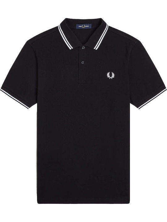 Twin Polo Bluza Tricou Cu Mânecă Scurtă Neagră