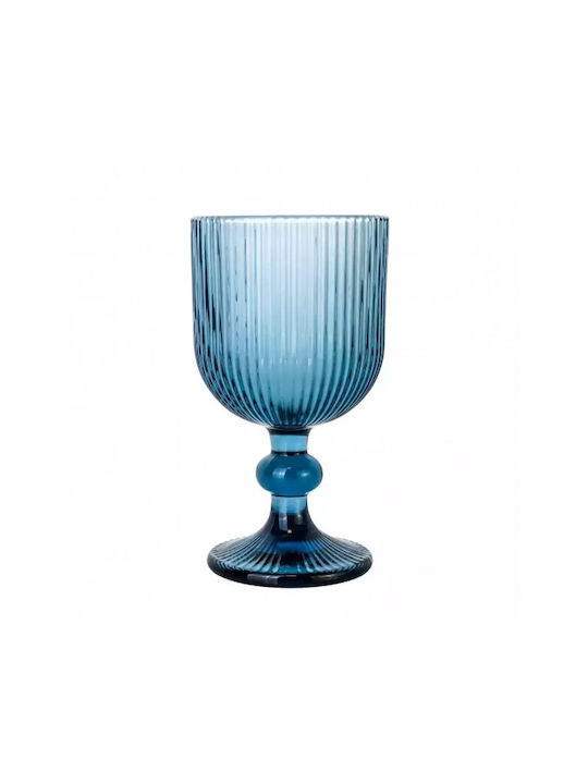 Cryspo Trio Noris Set of Glasses for White Wine made of Glass in Blue Color Stemmed 250ml 6pcs