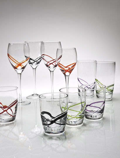 Cryspo Trio X-treme Water Glass Set Made of Black Glass 6 Pieces