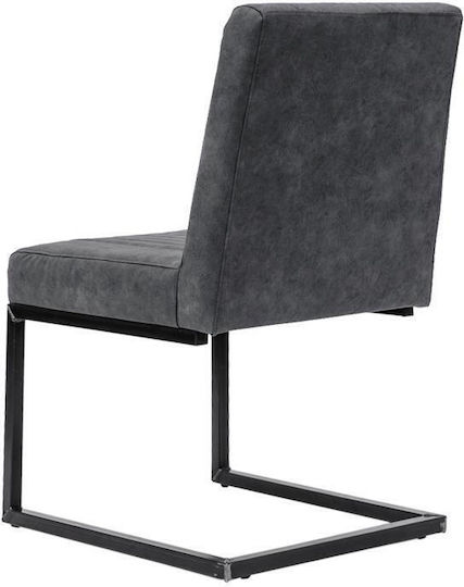 Evita Dining Room Metallic Chair Grey 50x47x85cm 2pcs
